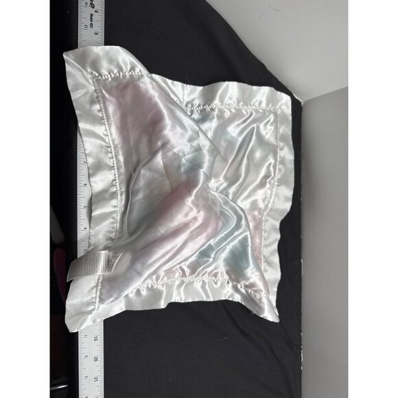Unicorn Rainbow Pastel Baby Security Blanket 12" Satin Back By Baby Starters - Picture 3 of 7